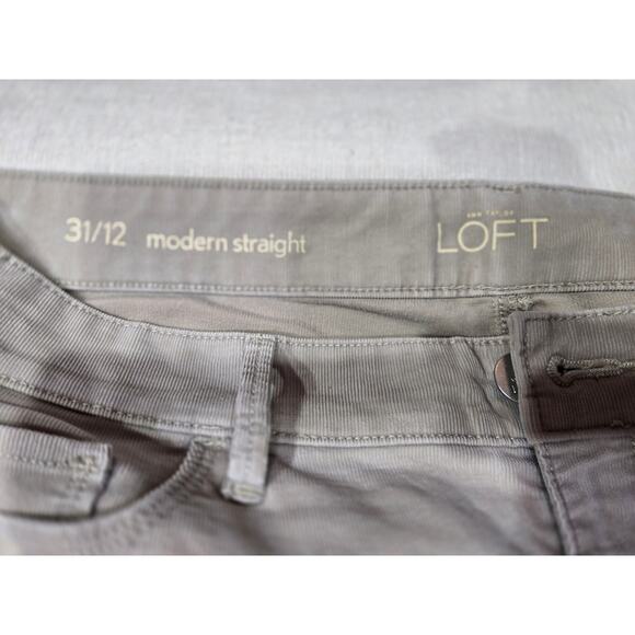 LOFT‎ Modern Straight Leg Corduroy Pants Size 31/12 Neutral Tan - Picture 2 of 5
